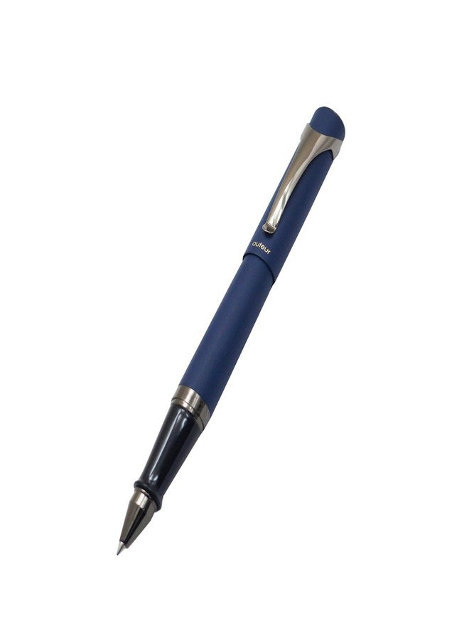 auteur Premium Blue Colour Matt Finish Signature Series With Gunmetal Trims Roller Ball Pen - Image 1
