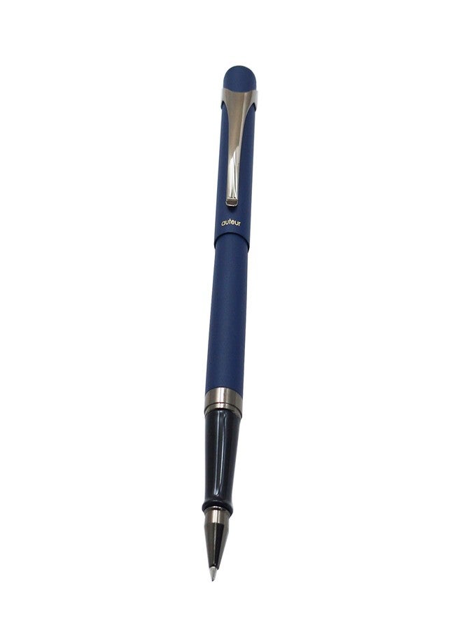 auteur Premium Blue Colour Matt Finish Signature Series With Gunmetal Trims Roller Ball Pen - Image 4