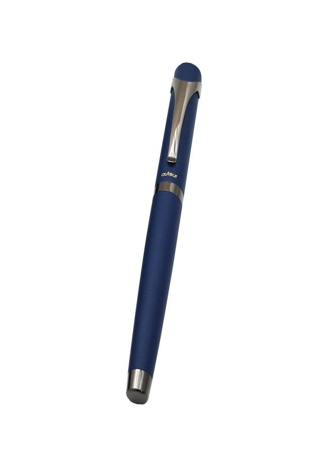auteur Premium Blue Colour Matt Finish Signature Series With Gunmetal Trims Roller Ball Pen - Image 2