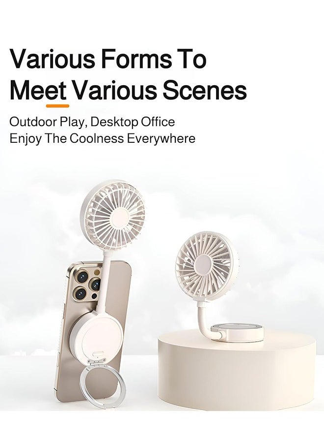 Generic Magnetic Foldable Desk Fan Magnetic Handheld fan with Table Phone holder USB Powered Mini Fan Rechargeable Table Small Fan Handheld Portable Hand fan Fan Turbo fan for Computer Yoga Studio  - Image 4