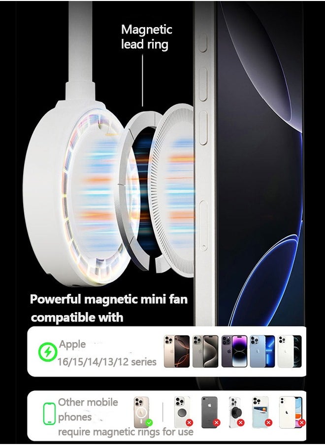 Generic Magnetic Foldable Desk Fan Magnetic Handheld fan with Table Phone holder USB Powered Mini Fan Rechargeable Table Small Fan Handheld Portable Hand fan Fan Turbo fan for Computer Yoga Studio  - Image 5