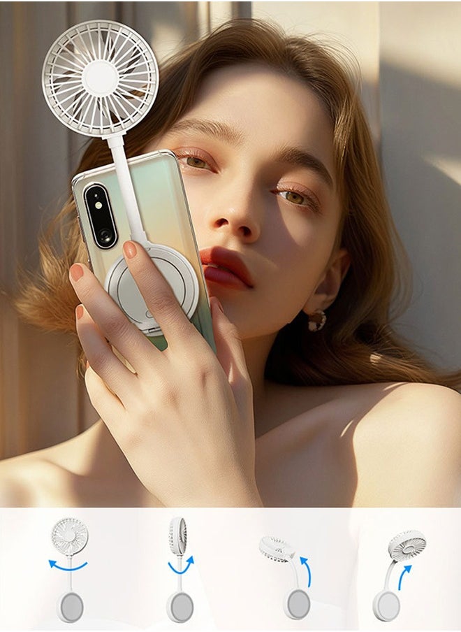 Generic - Magnetic Foldable Desk Fan Magnetic Handheld fan with Table Phone holder USB Powered Mini Fan Rechargeable Table Small Fan Handheld Portable Hand fan Fan Turbo fan for Computer Yoga Studio - Image 1