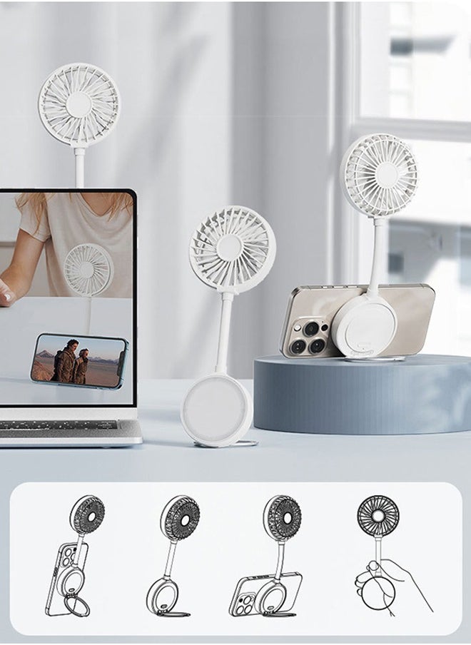 Generic - Magnetic Foldable Desk Fan Magnetic Handheld fan with Table Phone holder USB Powered Mini Fan Rechargeable Table Small Fan Handheld Portable Hand fan Fan Turbo fan for Computer Yoga Studio - Image 1
