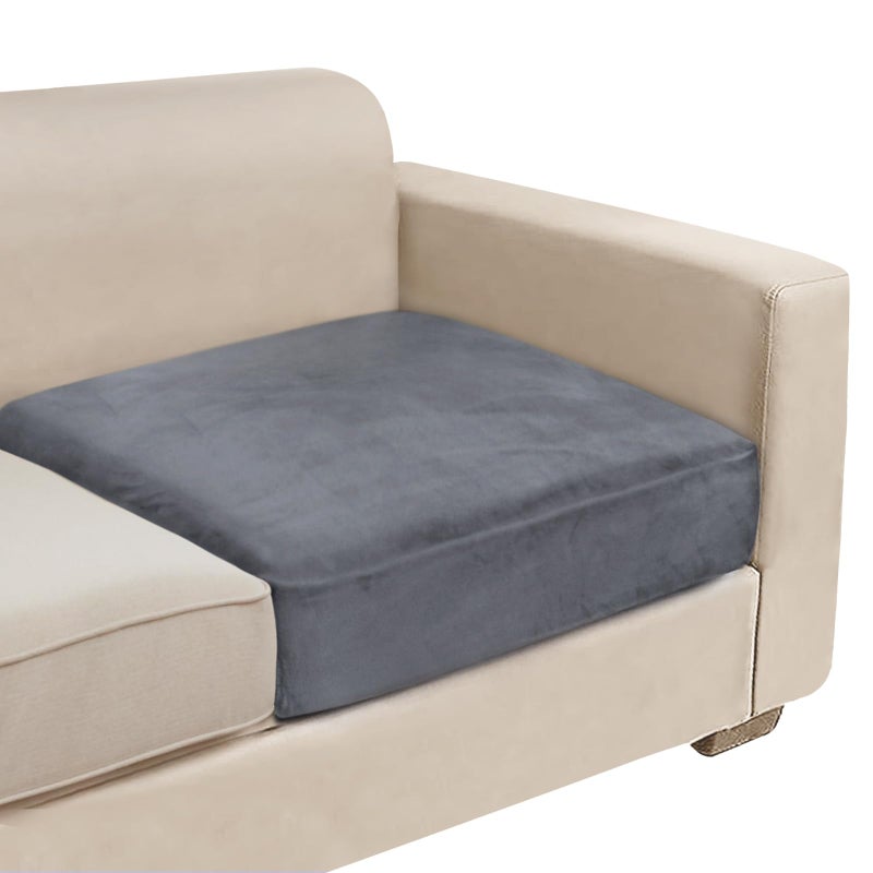 NAISI Couch Cushion Covers 1 Piece Velvet Stretch Sofa Seat Covers or Backrest Covers Soft Individual Couch Covers for Sectional Sofa1 PC for Seat Cushion or BackrestDark Grey