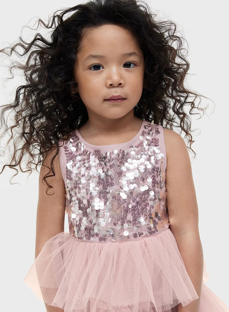 H&M Kids Sequined Tulle Midi Dress