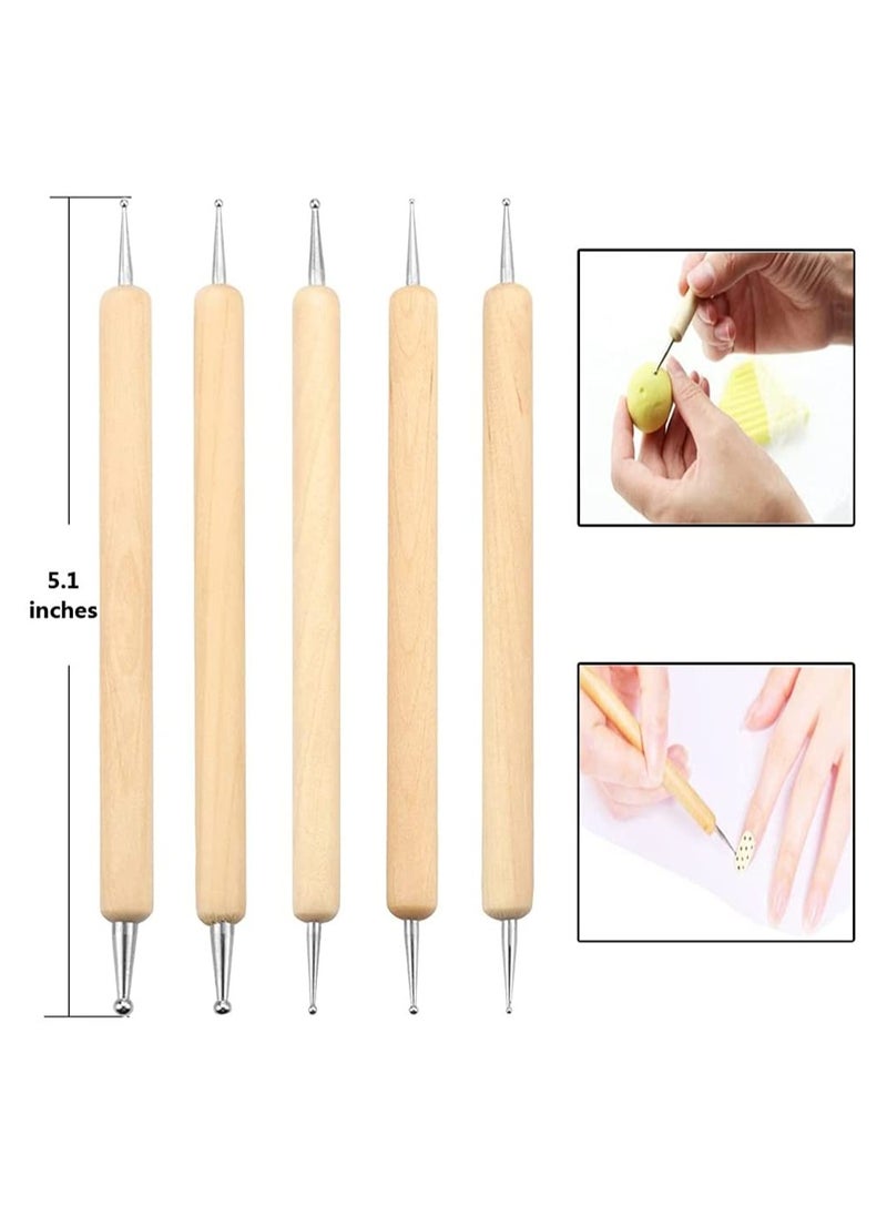 SYOSI 25 Pcs Sculpting Tools Polymer Modeling Clay Pottery Tools Dotting Pen Silicone Tips Ball Stylus Ceramic Clay Indentation Tools Set Also for Cake Fondant Decoration  - Image 5