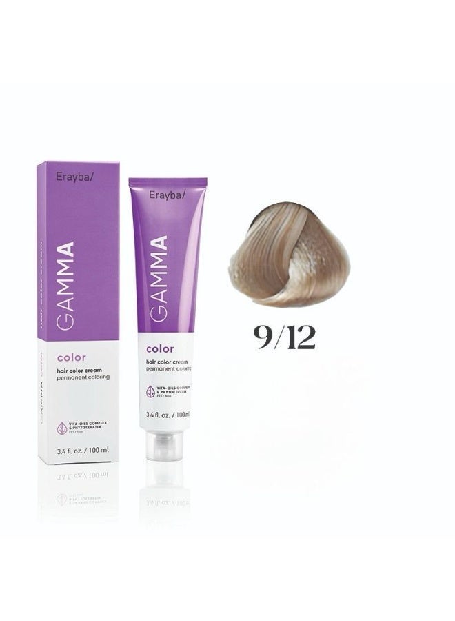 Erayba Gamma Color hair Color Cream100 Ml (9/12- irise ash very light blond) - Image 1