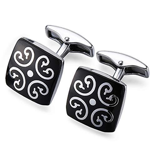 Peora Black Silver Decorative Combo Tie Pin and Cufflinks Set for Men Boys Wedding Business Gift - Image 5