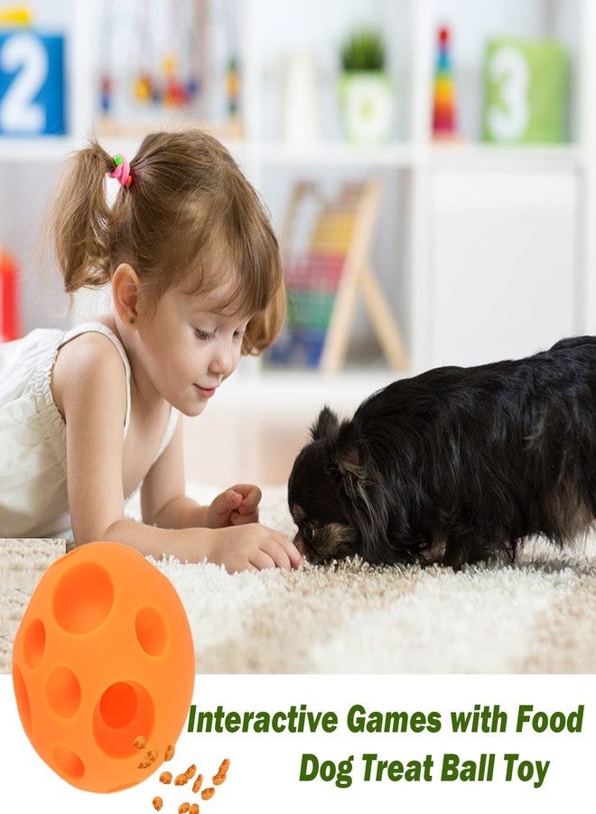 VEEBELL Evan Dog Toy Balls, 5 Inch Treat Tricky Ball Food Dispensing Toys Tricky Fun Interactive Dog Toy Food Dispenser Toy Puzzle Toy Ball Dog Chew Toys Ball for Large Medium Slow Feeder Dog Bowls（Orange） - Image 4