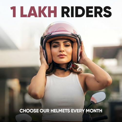 TVS MissFit Women's Open Face Helmet | Lightweight Shell | Pastel Colors Designed Exclusively for Women | Extreme Comfort Fit for Girls | Clear Visor | DOT & ISI Certified (Rouge/S) - Image 5