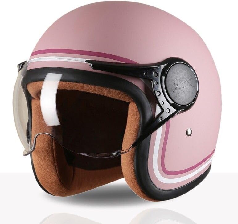 TVS MissFit Women's Open Face Helmet | Lightweight Shell | Pastel Colors Designed Exclusively for Women | Extreme Comfort Fit for Girls | Clear Visor | DOT & ISI Certified (Rouge/S) - Image 1