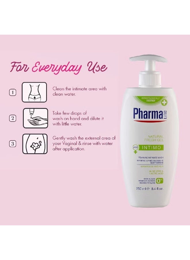 PharmaLine Natural Fresh Feminine Intimate Wash 250 ML - Image 5