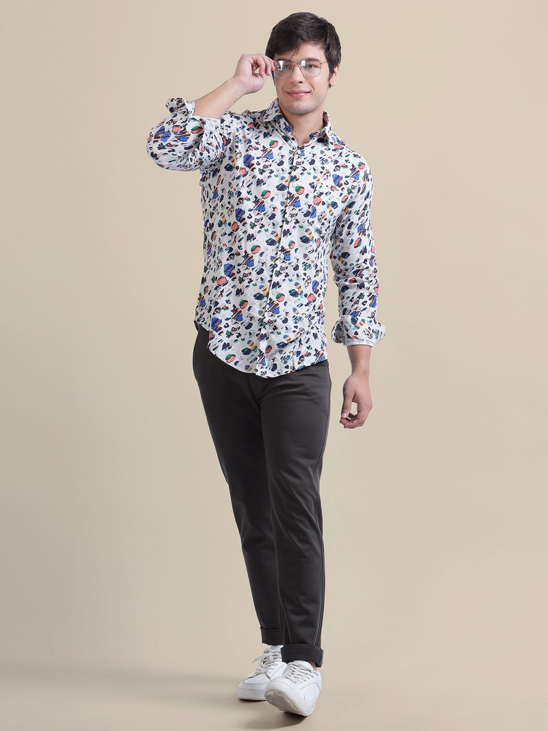 AMSWAN-WHITE-PRINTED-MENS-RAYON-SHIRT - Image 2