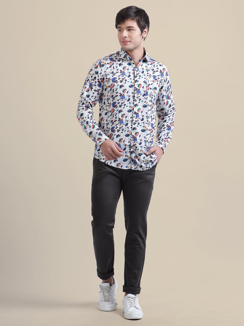 AMSWAN-WHITE-PRINTED-MENS-RAYON-SHIRT - Image 1