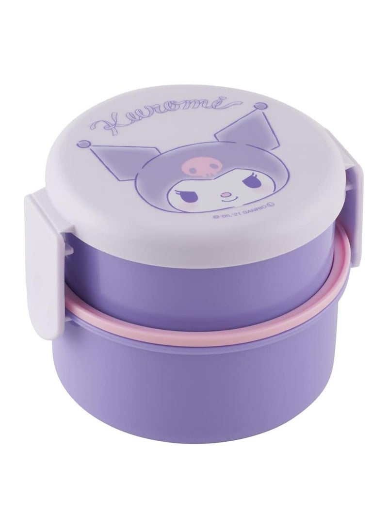 عام Kuromi 2 Tier Round Bento Bento Strap Ballad (17oz) - Cute - Microwave Safe - Image 1