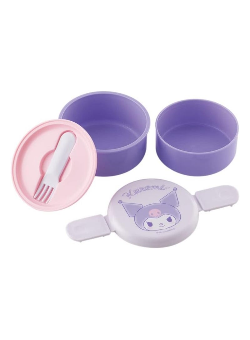 عام Kuromi 2 Tier Round Bento Bento Strap Ballad (17oz) - Cute - Microwave Safe - Image 2