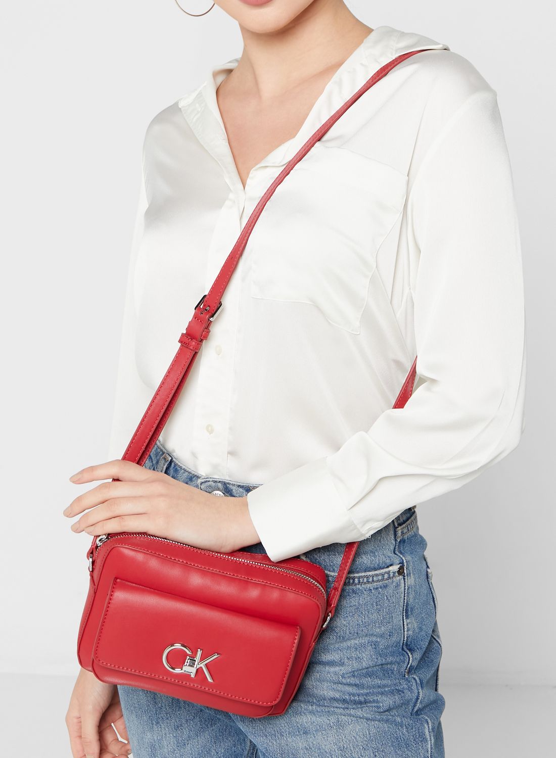 Calvin Klein Re-Lock Embossed Crossbody Bag