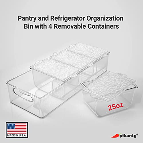 Pikanty - Condiment Server with 4 Removable Containers and Lids - Ideal for Parties, BBQs, and Picnics, Dishwasher Safe, and Made in the USA - Image 4