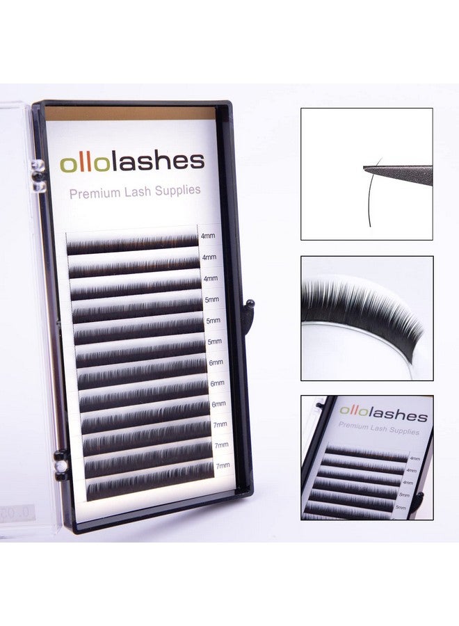 اولولاشز وصلات الرموش السفلية J Curl 0.05 مم Mix47Mm 4 مم 5 مم 6 مم 7 مم اللون الأسود ملحقات الرموش السفلية (Mix47Mm 0.05 J Curl) - Image 2