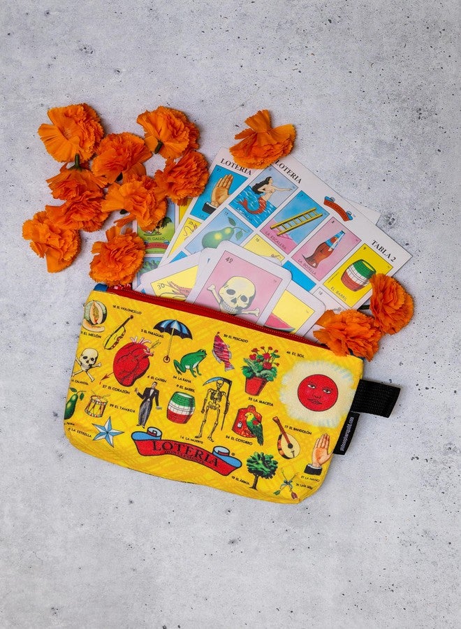 The Unemployed Philosophers Guild Lotería Bag - With Iconic Illustrations, 9" Canvas Zipper Pouch for Pencils, Tools, Cosmetics, Toiletries and More - Image 2