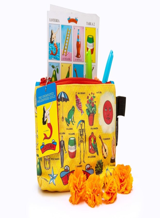 The Unemployed Philosophers Guild Lotería Bag - With Iconic Illustrations, 9" Canvas Zipper Pouch for Pencils, Tools, Cosmetics, Toiletries and More - Image 3