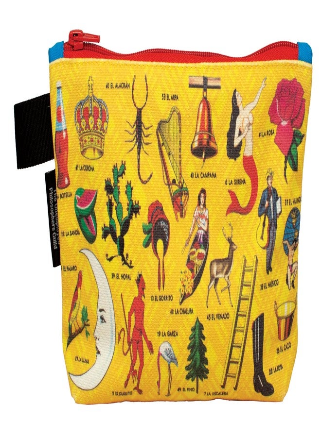The Unemployed Philosophers Guild Lotería Bag - With Iconic Illustrations, 9" Canvas Zipper Pouch for Pencils, Tools, Cosmetics, Toiletries and More - Image 1