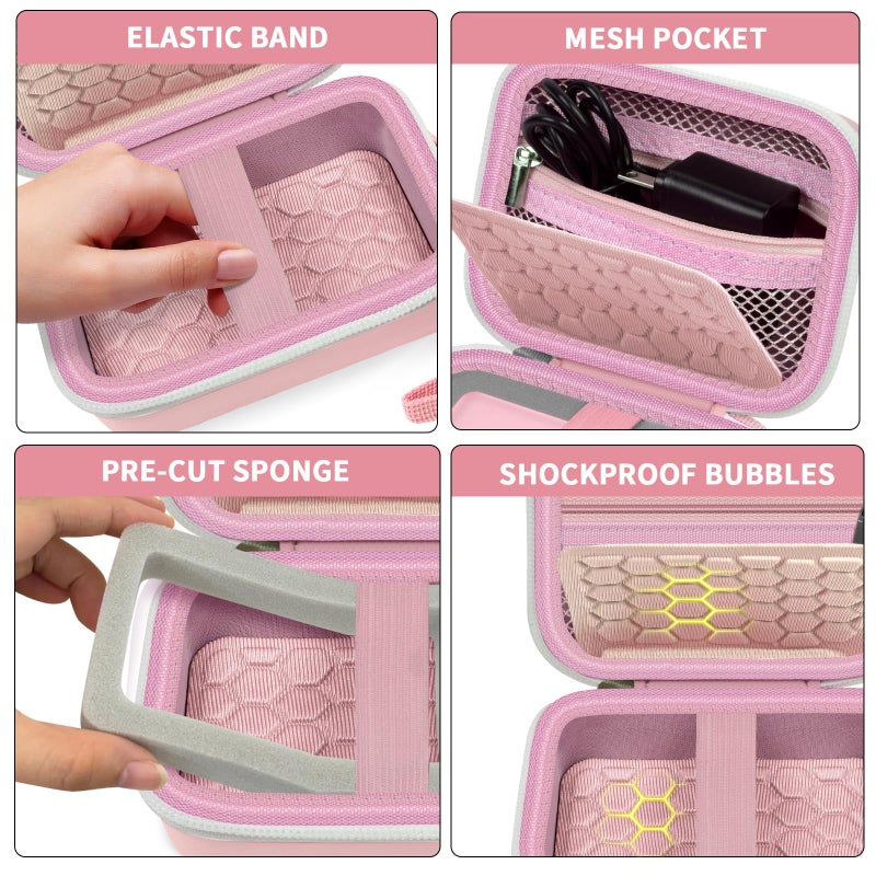 Comecase Carrying & Protective Case for Digital Camera, for CAMKORY/for Kodak Pixpro/for Canon PowerShot ELPH 180/190 / for Sony DSCW800 DSCW830 Cameras for Travel-Pink - Image 4