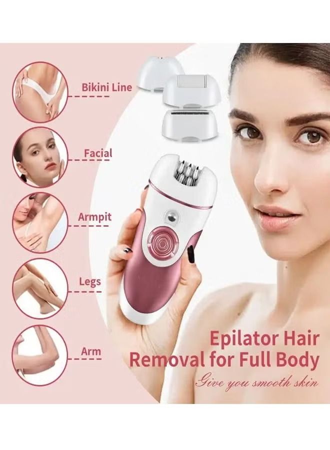 Professional 4 in1 Face Cleaning Cordless Rechargeable Epilator Advanced Wet Dry Hair For Women Electric Epilator - Image 4