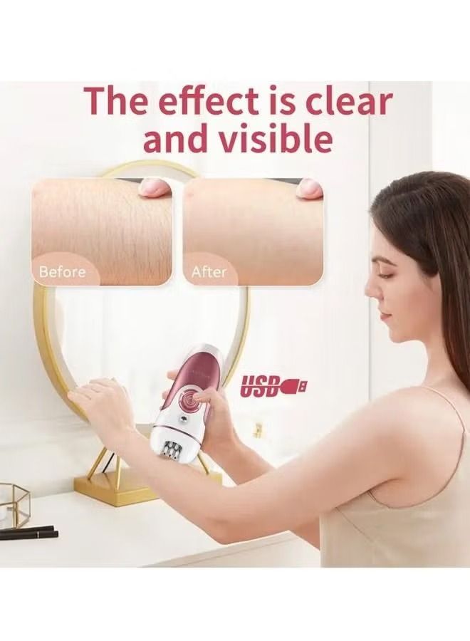 Professional 4 in1 Face Cleaning Cordless Rechargeable Epilator Advanced Wet Dry Hair For Women Electric Epilator - Image 3