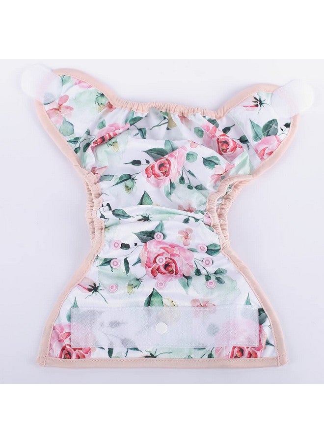 Sigzagor Baby Cloth Diaper Cover Nappy Hook and Loop Double Gusset 6.6lbs to 33lbs (Pink Roses) One Size - Image 2