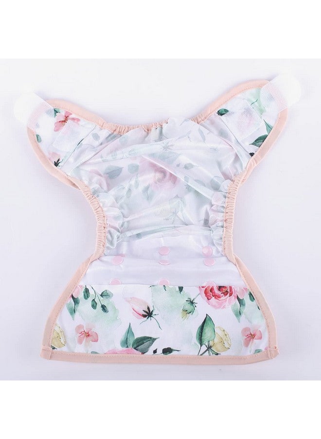 Sigzagor Baby Cloth Diaper Cover Nappy Hook and Loop Double Gusset 6.6lbs to 33lbs (Pink Roses) One Size - Image 3