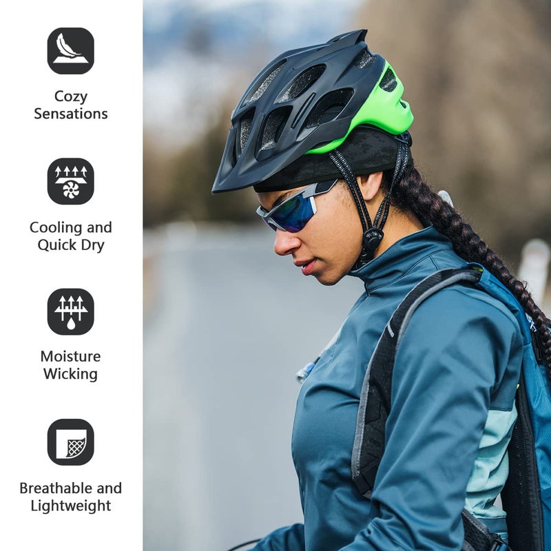 MELASA Skull Cap Helmet Liner Beanie, Cooling Mesh Cycling Running Hat for Men Women, Fits Under Helmets (Black & Digital Camo) - Image 3