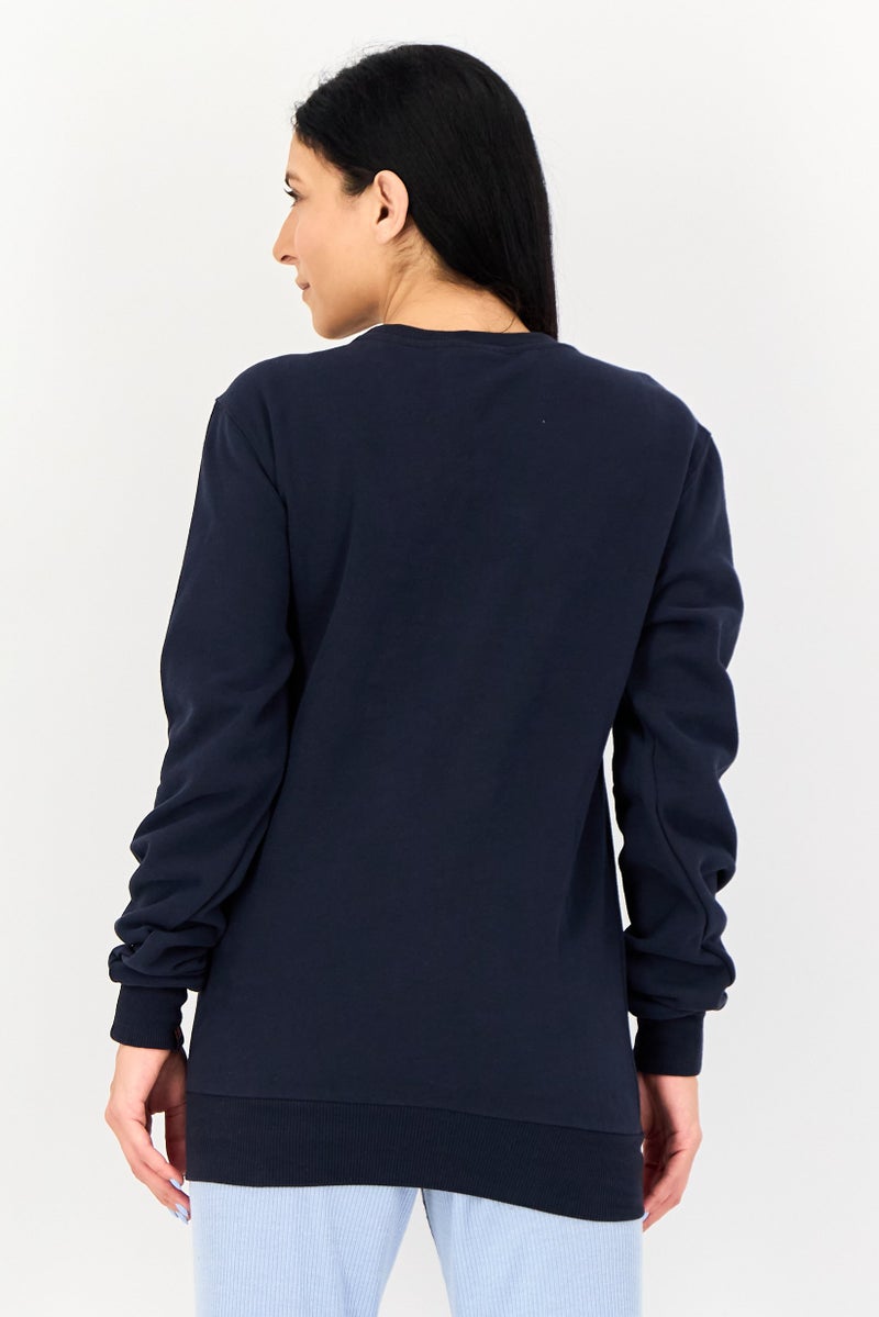 Ellesse Women Sportswear Fit Long Sleeve Outdoor Sweatshirt, Navy - Image 3