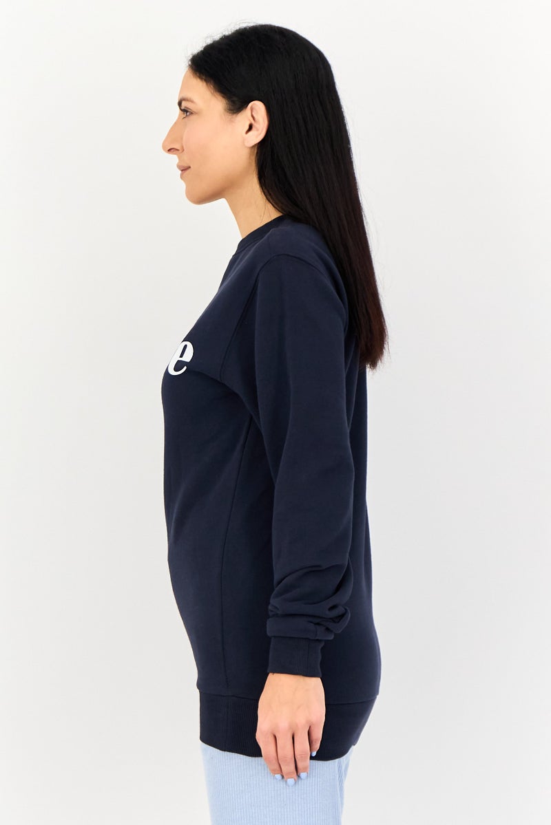 Ellesse Women Sportswear Fit Long Sleeve Outdoor Sweatshirt, Navy - Image 4