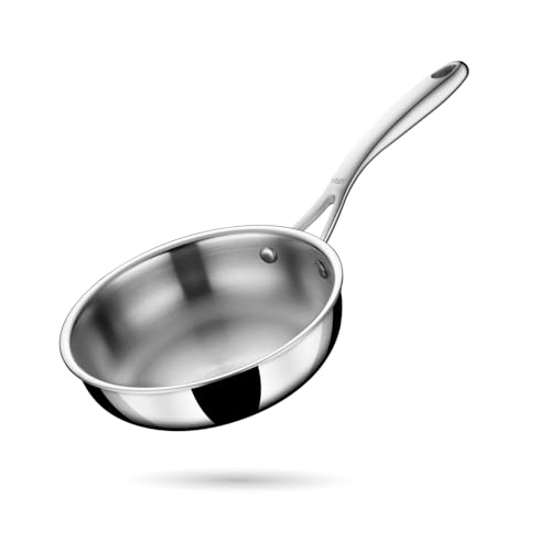 Stahl Artisan Triply 0.6 L, 16 cm Stainless Steel Fry Pan, Induction & Gas Stove Compatible Frying Pan, Omelette Pan, Egg Pan - Image 1