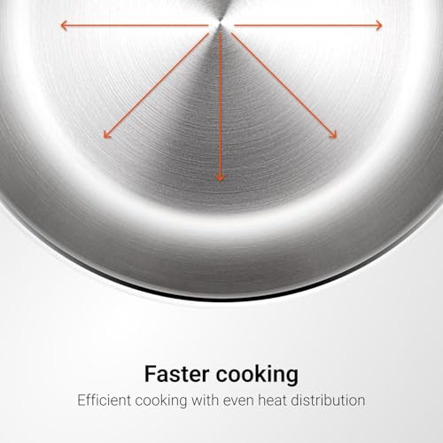 Stahl Artisan Triply 0.6 L, 16 cm Stainless Steel Fry Pan, Induction & Gas Stove Compatible Frying Pan, Omelette Pan, Egg Pan - Image 3