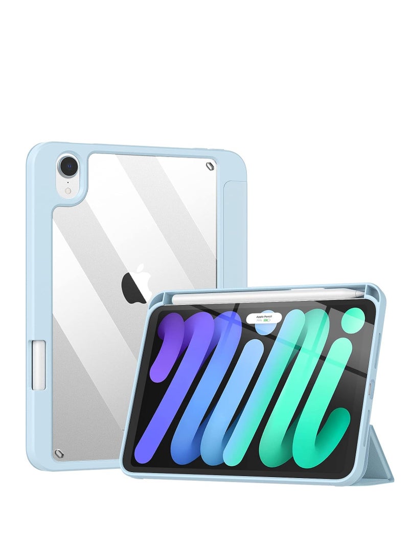 Captaintech iPad Mini 6 Flip Case with Apple Pencil Holder – Slim Protective Cover with Auto Sleep/Wake & Secure Magnetic Closure - Image 1