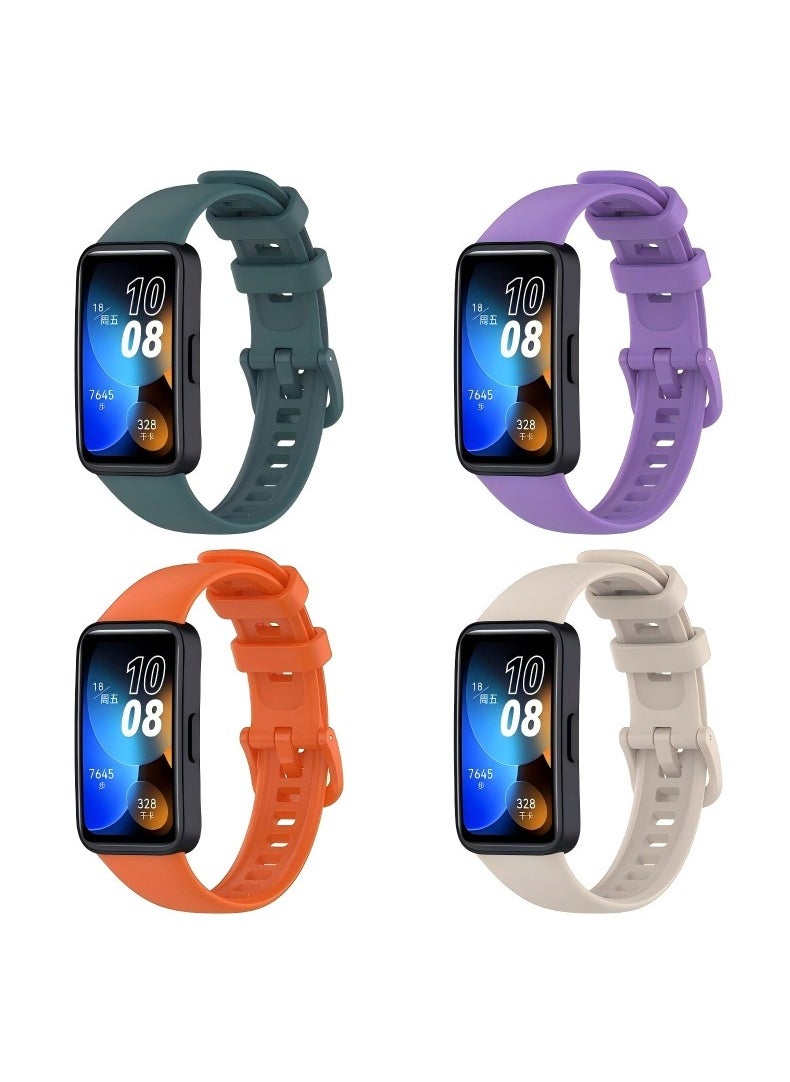 HW 4Pcs Silicone Watchband For Huawei Band 8 Huawei Band 9 Strap SmartWatch WristbandBracelet Wriststrap Sport Replacement  - Image 1