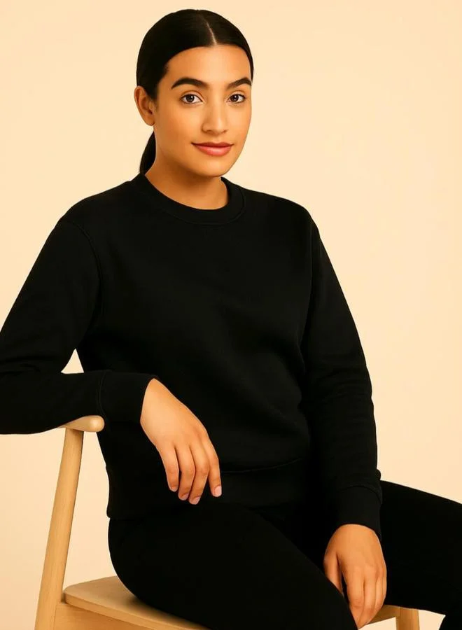 PAUSE Pause Women Regular Fit Solid Sweatshirt