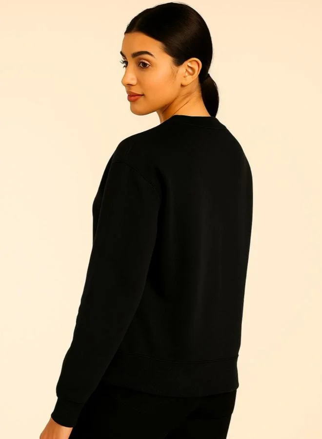 PAUSE Pause Women Regular Fit Solid Sweatshirt