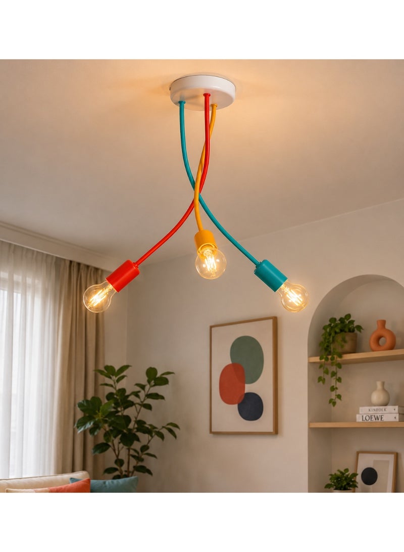 Y-LIGHTS Ylights Modern Ceiling Light Fixture Turquoise Red Orange – Decorative Hanging Pendant Lamp Contemporary Interior Déco - Image 2
