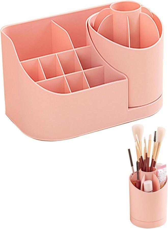 KRYLAR-Pink 360° Makeup Organizer,Skincare Organizers,Multi-Grid Large Capacity Cosmetics Organizer for Vanity Decor,Bathroom Countertops,Desk Storage Container,Cosmetic Display cases. - Image 3
