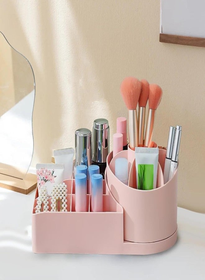 KRYLAR-Pink 360° Makeup Organizer,Skincare Organizers,Multi-Grid Large Capacity Cosmetics Organizer for Vanity Decor,Bathroom Countertops,Desk Storage Container,Cosmetic Display cases. - Image 4