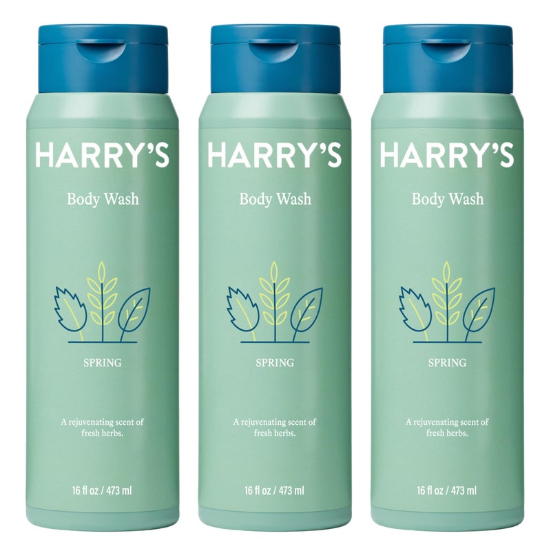 Harry's Body Wash Shower Gel for Men - Spring Scent - (3 Pack) 16 fl oz - Cleanses Skin During the Shower - No Parabens, Sulfates, or Dyes - Image 1