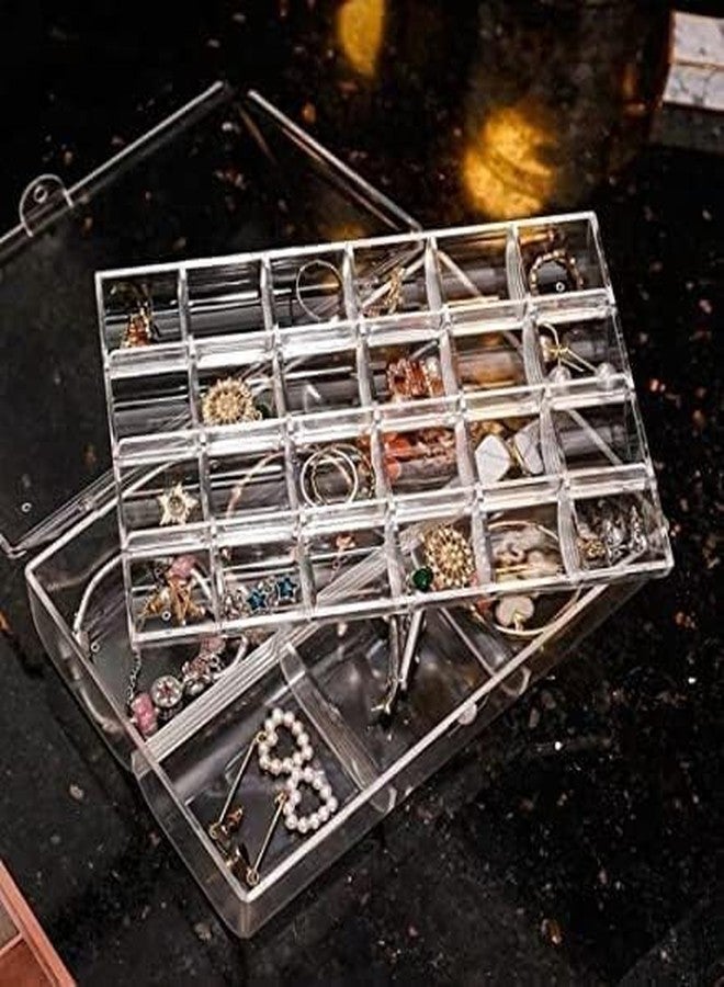GS E-Com 2-Layer Acrylic Jewelry Storage Box, 24-Grid Organizer with Lid, Portable Case for Earrings Necklaces Bracelets Rings, Multicolor - Image 3