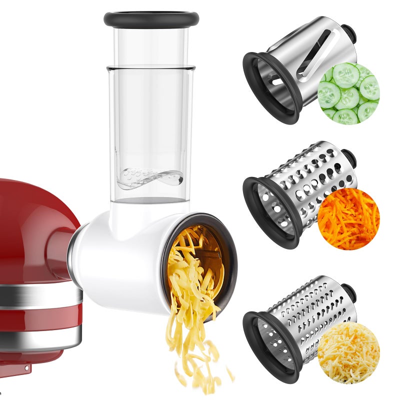 Cofun Slicer Shredder Attachment for Kitchenaid Stand Mixer, Cofun Shredder Accessories, Mixer Assecories for Kitchenaid Mixer, Cheese Grater Attachment for Kitchenaid with 3 Blades - Image 1