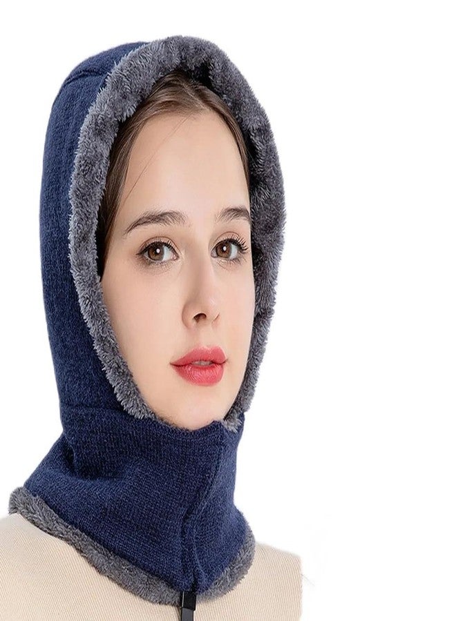 VORTEXA قبعة شتوية من الصوف المحبوك من VORTEXA، قبعة بالاكلافا بسحاب، مقاومة للرياح، دافئة، تغطي الوجه بالكامل، مزودة بغطاء رأس، تحمي الأذنين، مناسبة للثلج والهواء وركوب الدراجات والتزلج، غطاء حراري للوجه، قبعة شتوية، وشاح، طقس بارد - Image 1