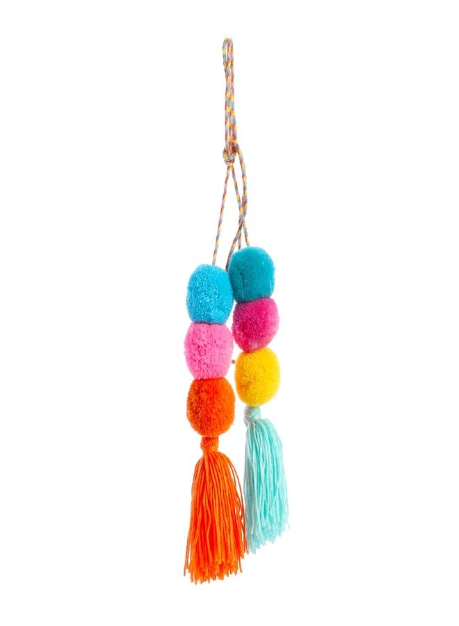 Vagocom Multicolor Pom Poms and Tassel Charm for Bogg Bag and Simply Southern Totes,Colorful Decorative Accessory for Rubber Beach Tote Bag - Image 2