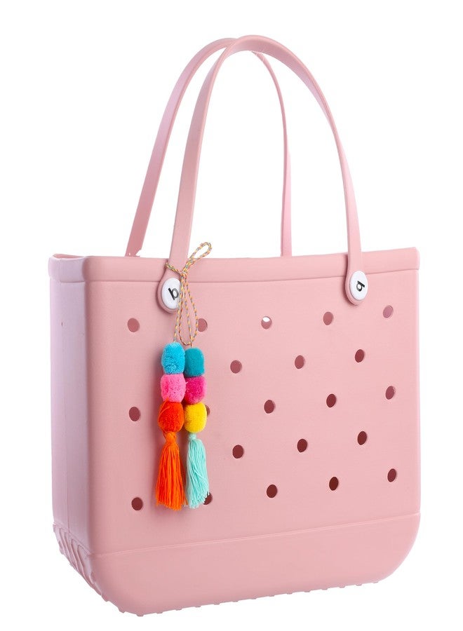Vagocom Multicolor Pom Poms and Tassel Charm for Bogg Bag and Simply Southern Totes,Colorful Decorative Accessory for Rubber Beach Tote Bag - Image 5
