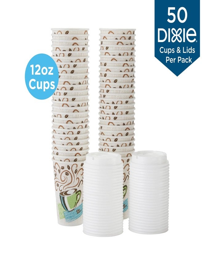 Dixie أكواب دكسي® بيرفكت تاتش الساخنة والأغطية، 12 أونصة، متعددة الألوان، عبوة من 50 كوبًا وغطاءً - Image 2